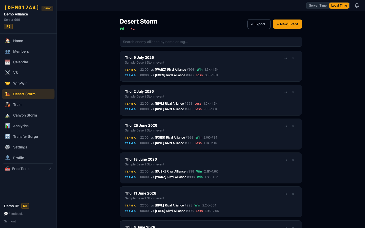 Desert Storm & Canyon Storm Planning screenshot